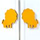 Handcrafted Acacia Wood Lion Handle Pair